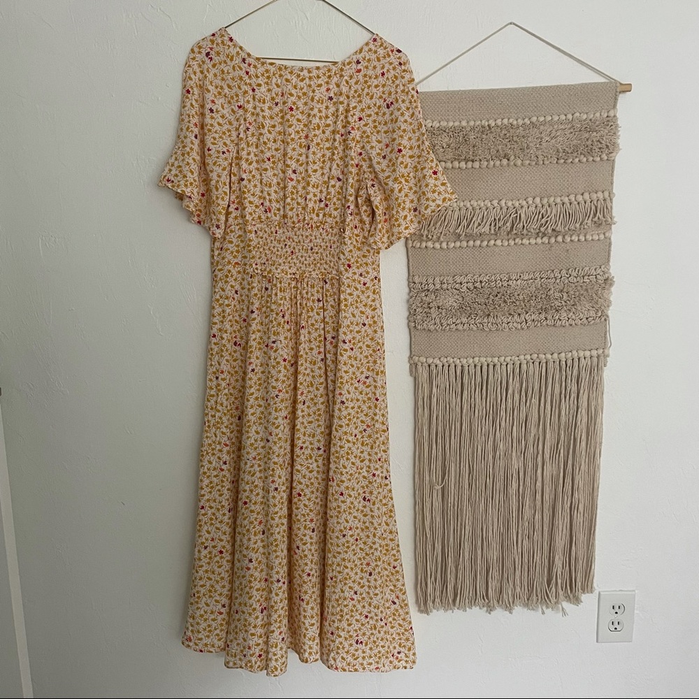 Free People Floral Midi Dress - Yellow and Pink - Picture 6 of 6